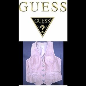 Guess fitted crop stretch corduroy vest NEVER WORN